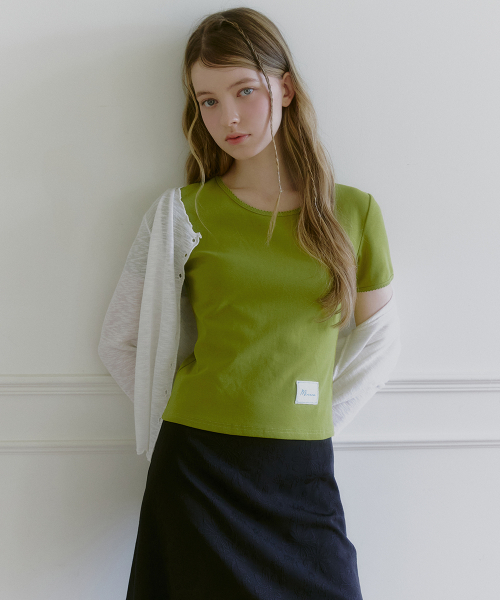 MICANE(ミケーネ)の「キュロレミニレースTシャツ(Tシャツ/カットソー・レディース・ホワイト/ブルー/オリーブ・SMALL/MEDIUM/LARGE/X-LARGE)」の4枚目の写真