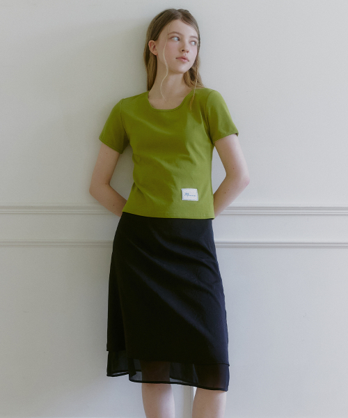 MICANE(ミケーネ)の「キュロレミニレースTシャツ(Tシャツ/カットソー・レディース・ホワイト/ブルー/オリーブ・SMALL/MEDIUM/LARGE/X-LARGE)」の5枚目の写真