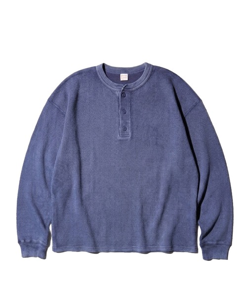 TOWNCRAFT(タウンクラフト)の「TOWNCRAFT / タウンクラフト COTTON THERMAL 3B HENLEY TEE コットン サーマル 3ボタン ヘンリーネックTシャツ(Tシャツ/カットソー・メンズ・ネイビー/グレー/ナチュラル/ピンク/ブラック・MEDIUM/LARGE)」の4枚目の写真