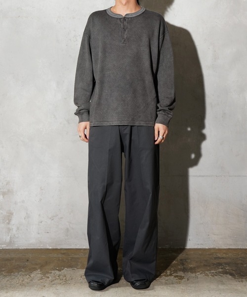 TOWNCRAFT(タウンクラフト)の「TOWNCRAFT / タウンクラフト COTTON THERMAL 3B HENLEY TEE コットン サーマル 3ボタン ヘンリーネックTシャツ(Tシャツ/カットソー・メンズ・ネイビー/グレー/ナチュラル/ピンク/ブラック・MEDIUM/LARGE)」の7枚目の写真