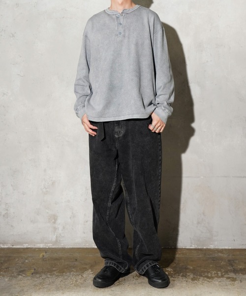 TOWNCRAFT(タウンクラフト)の「TOWNCRAFT / タウンクラフト COTTON THERMAL 3B HENLEY TEE コットン サーマル 3ボタン ヘンリーネックTシャツ(Tシャツ/カットソー・メンズ・ネイビー/グレー/ナチュラル/ピンク/ブラック・MEDIUM/LARGE)」の9枚目の写真