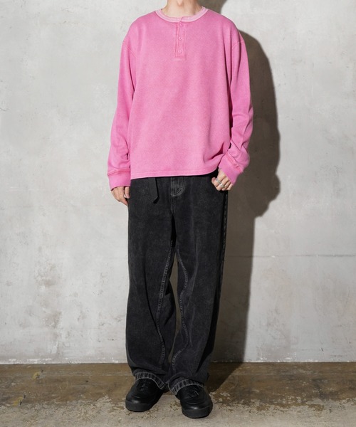 TOWNCRAFT(タウンクラフト)の「TOWNCRAFT / タウンクラフト COTTON THERMAL 3B HENLEY TEE コットン サーマル 3ボタン ヘンリーネックTシャツ(Tシャツ/カットソー・メンズ・ネイビー/グレー/ナチュラル/ピンク/ブラック・MEDIUM/LARGE)」の13枚目の写真
