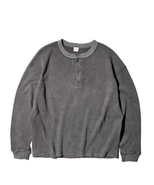 TOWNCRAFT(タウンクラフト)の「TOWNCRAFT / タウンクラフト COTTON THERMAL 3B HENLEY TEE コットン サーマル 3ボタン ヘンリーネックTシャツ(Tシャツ/カットソー・メンズ・ネイビー/グレー/ナチュラル/ピンク/ブラック・MEDIUM/LARGE)」の14枚目の写真