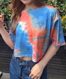ニュアンスタイダイ染め クロップド丈 ショート半袖Tシャツ