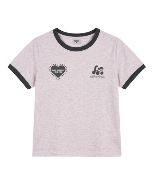 THEMORFHOUSE(ザモーフハウス)の「MORF ハートリング 半袖Tシャツ メランジピンク(Tシャツ/カットソー・レディース・その他・MEDIUM)」の1枚目の写真