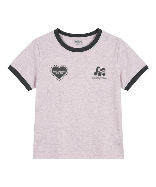 THEMORFHOUSE(ザモーフハウス)の「MORF ハートリング 半袖Tシャツ メランジピンク(Tシャツ/カットソー・レディース・その他・MEDIUM)」の2枚目の写真