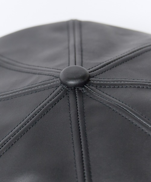 Schott（ショット）の「Schott / ショット LEATHER HUNTING 羊革 レザーハンチング 帽子 ワーク ヴィンテージ メンズ 2026年秋冬 秋物（ハンチング/ベレー帽・メンズ・ブラック・FREE）」の6枚目の写真