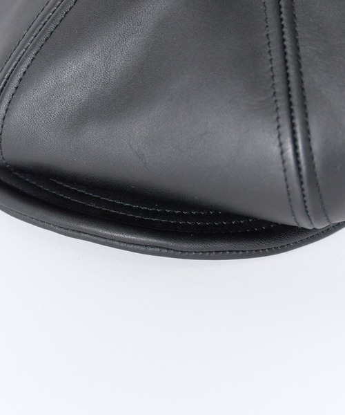 Schott（ショット）の「Schott / ショット LEATHER HUNTING 羊革 レザーハンチング 帽子 ワーク ヴィンテージ メンズ 2026年秋冬 秋物（ハンチング/ベレー帽・メンズ・ブラック・FREE）」の5枚目の写真
