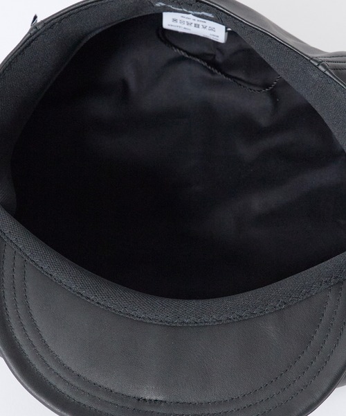 Schott（ショット）の「Schott / ショット LEATHER HUNTING 羊革 レザーハンチング 帽子 ワーク ヴィンテージ メンズ 2026年秋冬 秋物（ハンチング/ベレー帽・メンズ・ブラック・FREE）」の4枚目の写真