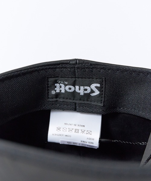 Schott（ショット）の「Schott / ショット LEATHER HUNTING 羊革 レザーハンチング 帽子 ワーク ヴィンテージ メンズ 2026年秋冬 秋物（ハンチング/ベレー帽・メンズ・ブラック・FREE）」の3枚目の写真