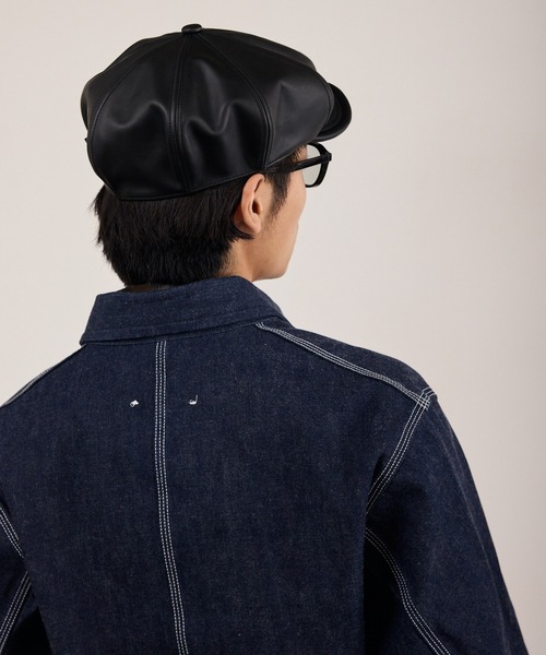 Schott（ショット）の「Schott / ショット LEATHER HUNTING 羊革 レザーハンチング 帽子 ワーク ヴィンテージ メンズ 2026年秋冬 秋物（ハンチング/ベレー帽・メンズ・ブラック・FREE）」の15枚目の写真