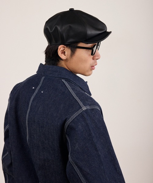 Schott（ショット）の「Schott / ショット LEATHER HUNTING 羊革 レザーハンチング 帽子 ワーク ヴィンテージ メンズ 2026年秋冬 秋物（ハンチング/ベレー帽・メンズ・ブラック・FREE）」の16枚目の写真