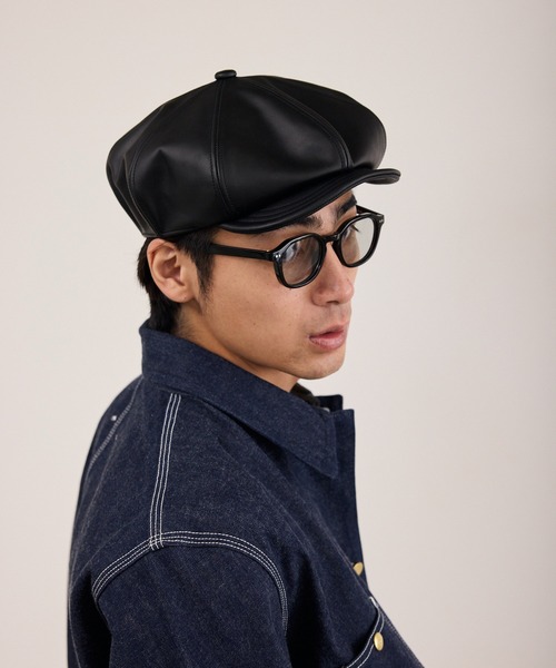 Schott（ショット）の「Schott / ショット LEATHER HUNTING 羊革 レザーハンチング 帽子 ワーク ヴィンテージ メンズ 2026年秋冬 秋物（ハンチング/ベレー帽・メンズ・ブラック・FREE）」の17枚目の写真