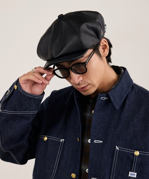 Schott（ショット）の「Schott / ショット LEATHER HUNTING 羊革 レザーハンチング 帽子 ワーク ヴィンテージ メンズ 2026年秋冬 秋物（ハンチング/ベレー帽・メンズ・ブラック・FREE）」の22枚目の写真