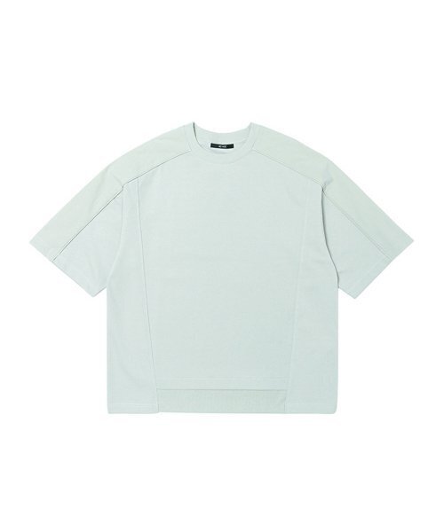 ADHOC(アドホック)の「男性切り替えラインポリエステル配色トップス (LT-GREEN) (HZ7ST10-67)(Tシャツ/カットソー・メンズ・その他・105/95/100)」の1枚目の写真