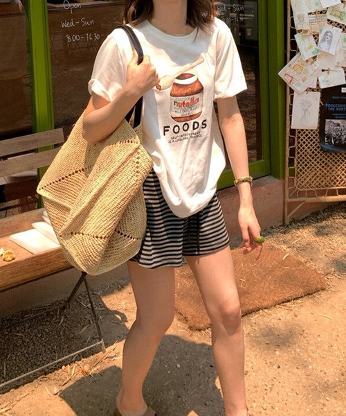 shyam inspiration（シャムインスピレーション）の「ボーダーイージーショートパンツ（その他パンツ・レディース・ホワイト/グレー・M/L）」の7枚目の写真