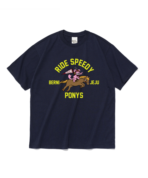 BERNI(ベルニ)の「ジェジュポニー 半袖Tシャツ (ネイビー)(Tシャツ/カットソー・レディース・その他・SMALL/MEDIUM/LARGE/X-LARGE/2XL)」の1枚目の写真