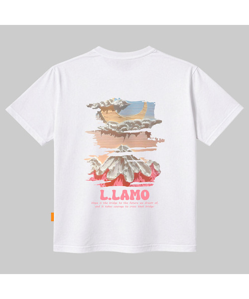 LLAMO(エラモ)の「マウンテンムーン 半袖Tシャツ 男女共用 ビッグサイズ(Tシャツ/カットソー・メンズ・ホワイト/ブラック/ベージュ/ピンク・SMALL/MEDIUM/LARGE/X-LARGE/2XL/4XL/3XL)」の1枚目の写真