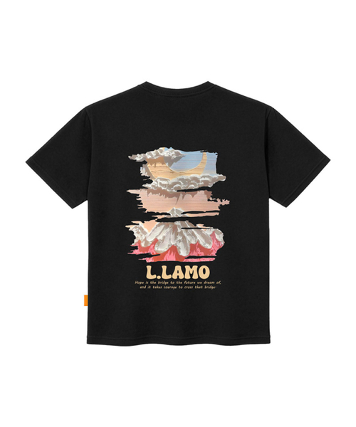 LLAMO(エラモ)の「マウンテンムーン 半袖Tシャツ 男女共用 ビッグサイズ(Tシャツ/カットソー・メンズ・ホワイト/ブラック/ベージュ/ピンク・SMALL/MEDIUM/LARGE/X-LARGE/2XL/4XL/3XL)」の6枚目の写真