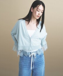 AIRYDRY ドルマン レースニットカーディガン【遮熱/マシンウォッシュ】