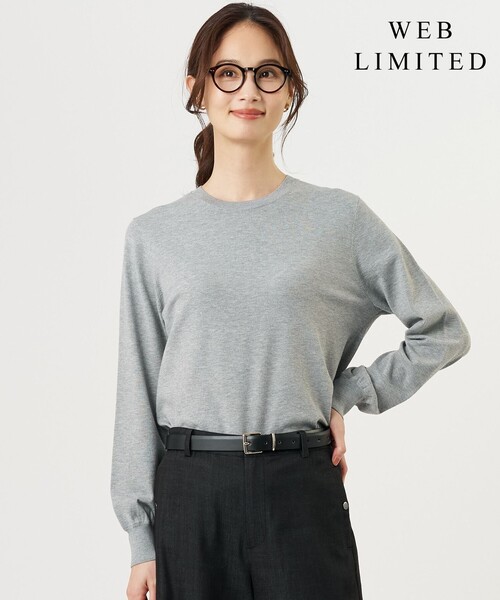 J.PRESS(ジェイプレス)の「【人気定番アイテム・シーンレスに活躍・WEB限定カラーあり】PRINCE クルーネック ニット(ニット/セーター・レディース・ホワイト系/ホワイト系1/ダークブラウン系/ピーコックグリーン系/ローズ系/ベージュ系/ブラック系/ライトグレー系/ブラウン系1・T13/T15)」の4枚目の写真