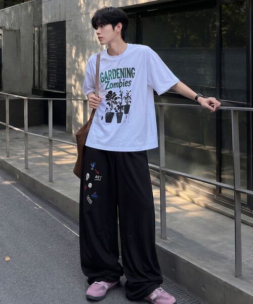 ARTISTWEAR（アーティストウェア）の「[ATW] リトル KAOS ライン ワイドパンツ - 2COLOR（スウェットパンツ・レディース・ブラック/グレー・X-LARGE/XX-LARGE/MEDIUM/LARGE）」の15枚目の写真