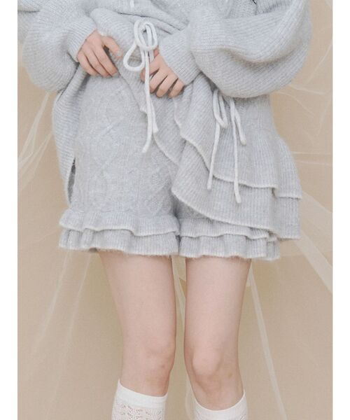 merry jenny(メリージェニー)の「frillケーブルニットショートパンツ(その他パンツ・レディース・アイボリー/グレー/ブラウン・FREE)」の9枚目の写真