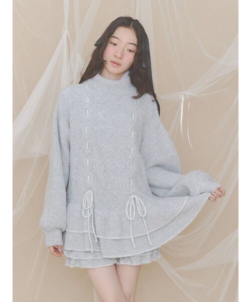 merry jenny(メリージェニー)の「frillケーブルニットショートパンツ(その他パンツ・レディース・アイボリー/グレー/ブラウン・FREE)」の11枚目の写真