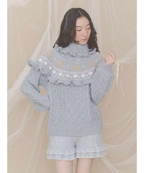 merry jenny(メリージェニー)の「frillケーブルニットショートパンツ(その他パンツ・レディース・アイボリー/グレー/ブラウン・FREE)」の19枚目の写真