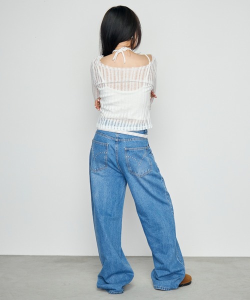 Haze Reverie(ヘイズレヴァリー)の「チョーカーダメージシアートップス(Tシャツ/カットソー・レディース・グレー/ブラック/ホワイト・FREE)」の14枚目の写真