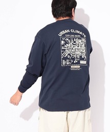 Tシャツ 長袖 メンズ 大きいサイズ コットン100% バックプリント EXPLORE MORE クルーネック カットソー B&T CLUB (ビーアンドティークラブ)