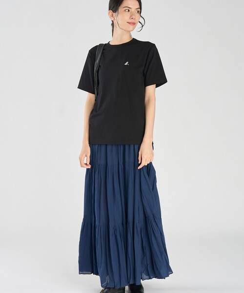 agnes b.（アニエスベー）の「"b" ロゴ 刺繍 コットン 半袖 Tシャツ "b. style"（Tシャツ/カットソー・レディース・ブラック・1/2/3）」の6枚目の写真