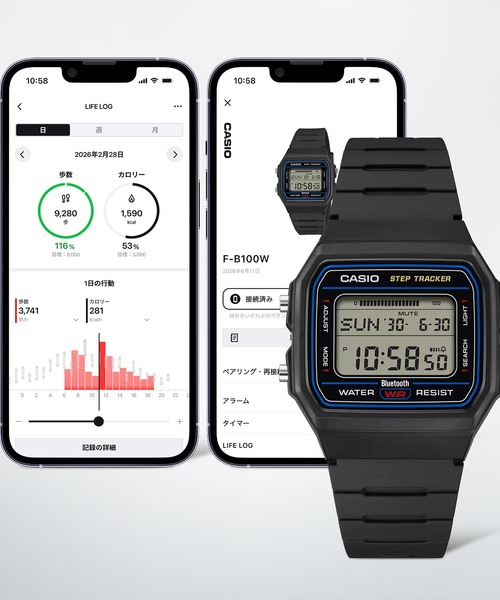 CASIO(カシオ)の「CASIO/カシオ 腕時計 CASIO Collection STANDARD F-B100W-1BJF(デジタル腕時計・メンズ・ブラック×ブラック・FREE)」の6枚目の写真