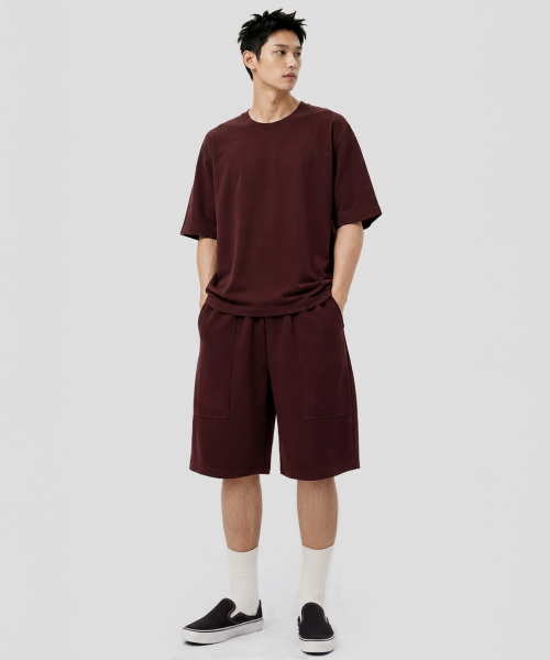 UNDEROFF(アンダーオフ)の「ローカットアウトポケットバミューダパンツバーガンディ(その他パンツ・レディース・バーガンディー・FREE)」の5枚目の写真