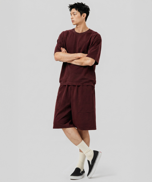UNDEROFF(アンダーオフ)の「ローカットアウトポケットバミューダパンツバーガンディ(その他パンツ・レディース・バーガンディー・FREE)」の6枚目の写真
