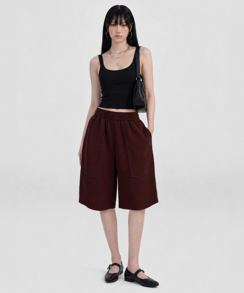 UNDEROFF(アンダーオフ)の「ローカットアウトポケットバミューダパンツバーガンディ(その他パンツ・レディース・バーガンディー・FREE)」の7枚目の写真