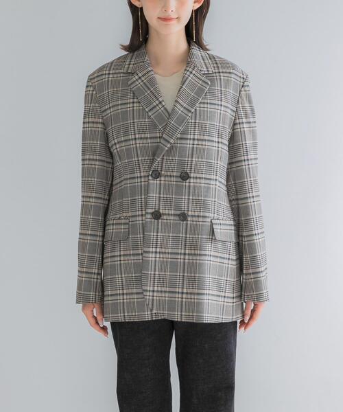 URBAN RESEARCH ROSSO WOMEN(アーバンリサーチ ロッソ)の「チェックテーラードフォルムジャケット(その他アウター・レディース・ブルー系その他/ベージュ系その他・36/38)」の8枚目の写真