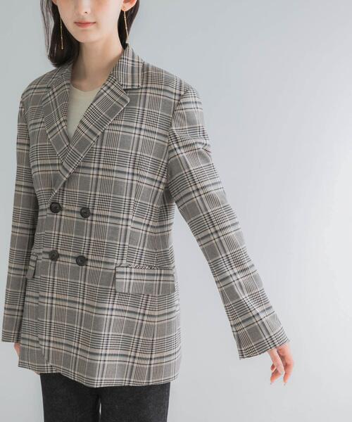 URBAN RESEARCH ROSSO WOMEN(アーバンリサーチ ロッソ)の「チェックテーラードフォルムジャケット(その他アウター・レディース・ブルー系その他/ベージュ系その他・36/38)」の11枚目の写真