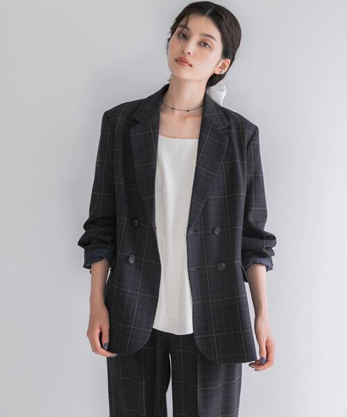 URBAN RESEARCH ROSSO WOMEN(アーバンリサーチ ロッソ)の「チェックテーラードフォルムジャケット(その他アウター・レディース・ブルー系その他/ベージュ系その他・36/38)」の17枚目の写真