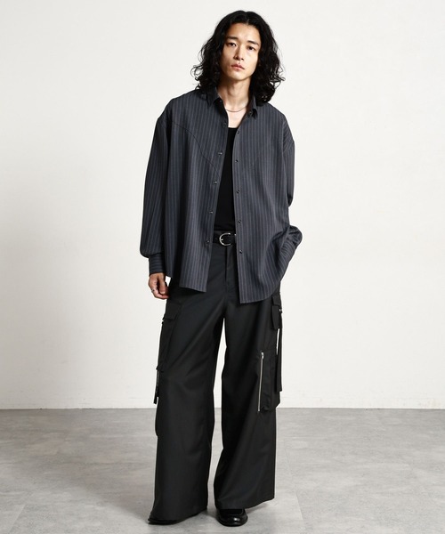 RAGEBLUE(レイジブルー)の「MULTI-POCKET PARACHUTE PANTS/マルチポケットパラシュートパンツ(カーゴパンツ・メンズ・ダークグレー/ブラック・LARGE/MEDIUM)」の3枚目の写真