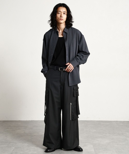RAGEBLUE(レイジブルー)の「MULTI-POCKET PARACHUTE PANTS/マルチポケットパラシュートパンツ(カーゴパンツ・メンズ・ダークグレー/ブラック・LARGE/MEDIUM)」の4枚目の写真