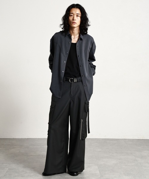RAGEBLUE(レイジブルー)の「MULTI-POCKET PARACHUTE PANTS/マルチポケットパラシュートパンツ(カーゴパンツ・メンズ・ダークグレー/ブラック・LARGE/MEDIUM)」の5枚目の写真