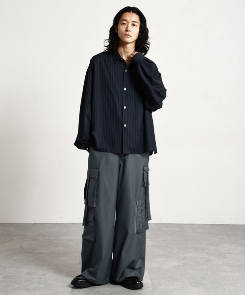 RAGEBLUE(レイジブルー)の「MULTI-POCKET PARACHUTE PANTS/マルチポケットパラシュートパンツ(カーゴパンツ・メンズ・ダークグレー/ブラック・LARGE/MEDIUM)」の11枚目の写真