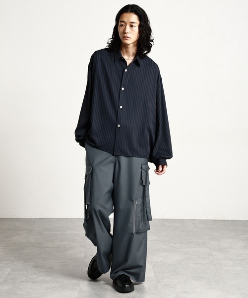 RAGEBLUE(レイジブルー)の「MULTI-POCKET PARACHUTE PANTS/マルチポケットパラシュートパンツ(カーゴパンツ・メンズ・ダークグレー/ブラック・LARGE/MEDIUM)」の12枚目の写真