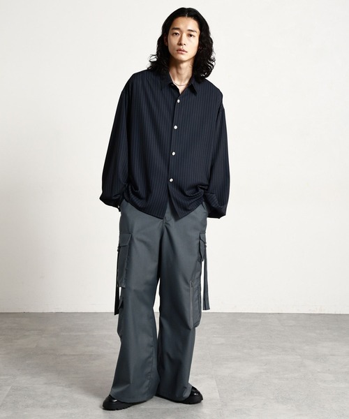 RAGEBLUE(レイジブルー)の「MULTI-POCKET PARACHUTE PANTS/マルチポケットパラシュートパンツ(カーゴパンツ・メンズ・ダークグレー/ブラック・LARGE/MEDIUM)」の13枚目の写真
