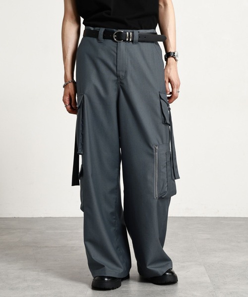 RAGEBLUE(レイジブルー)の「MULTI-POCKET PARACHUTE PANTS/マルチポケットパラシュートパンツ(カーゴパンツ・メンズ・ダークグレー/ブラック・LARGE/MEDIUM)」の14枚目の写真