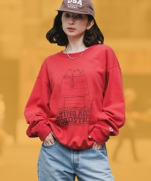 FRUIT OF THE LOOM | FRUIT OF THE LOOM/フルーツオブザルームxPEANUTS/ピーナッツ スヌーピー 裏起毛 長袖スウェット トレーナー クルーネック 2026年秋冬 秋服(スウェット)