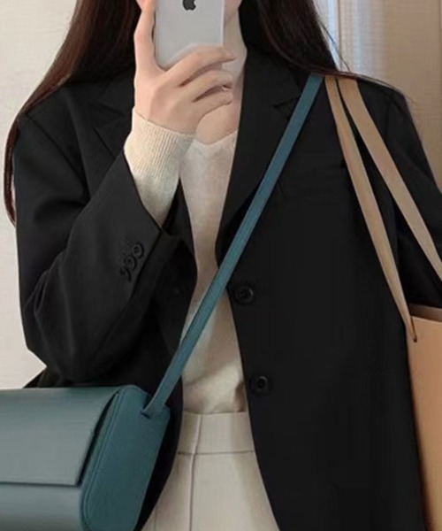 Flugge(フラッジー)の「シンプルテーラードジャケット(テーラードジャケット・レディース・ブラウン/ブラック・LARGE/MEDIUM)」の5枚目の写真