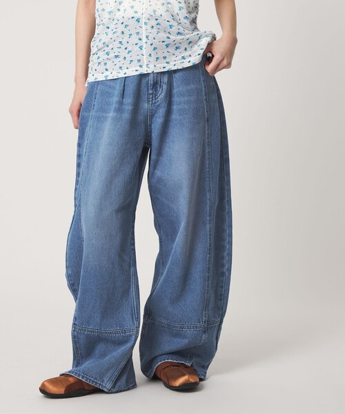 CITEN(シテン)の「<CITEN>デニムコクーンパンツ(デニムパンツ・レディース・ダークグレー/ライトブルー・M/S)」の3枚目の写真