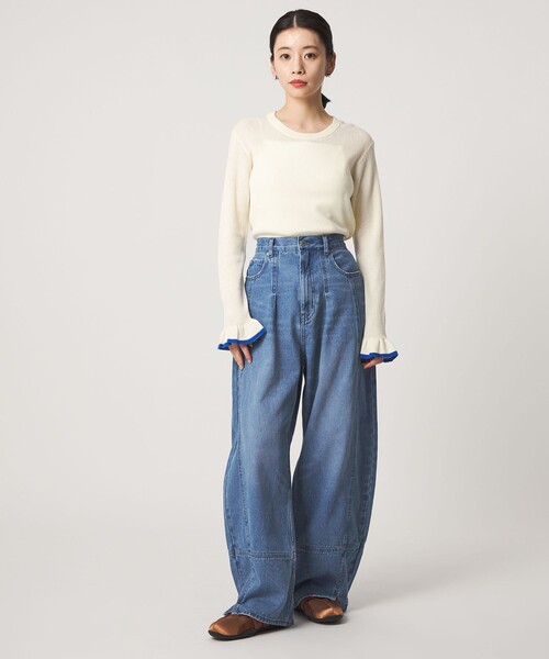 CITEN(シテン)の「<CITEN>デニムコクーンパンツ(デニムパンツ・レディース・ダークグレー/ライトブルー・M/S)」の5枚目の写真